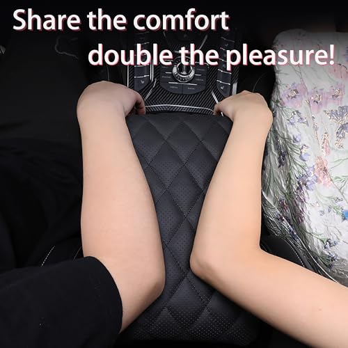 Truck Center Console Cover/pad Genuine Leather,Universal large Armrest mat, Adjust driving posture Cushion,Real cowhide,keep driving safety,f150 sierra titan silverdo tundra - size: sizeD 15 x 13.4 x 2.2 inch(large trucks/SUVs)