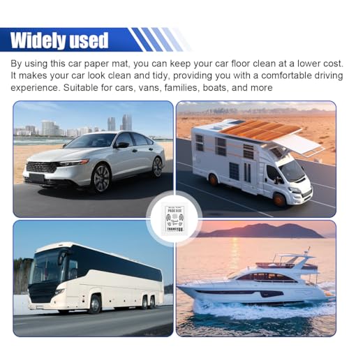 50PCS Car Kraft Paper Floor Mats, 15x19 Inch Waterproof Temporary Vehicle Floor Protective Pads, Disposable Automotive Wash & Detailing Supplies (White) - color: White
