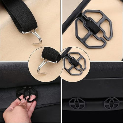 Coverado Automotive Seat Covers 5 Seats, Leather Seat Covers Fullset, Black Car Seat Covers, Luxury Car Seat Covers, Seat Cushion, Driver Seat Covers, Car Seat Protector Universal Fit Most Cars - color: Black&Red line, size: FullSet