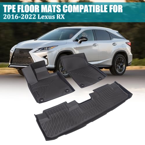 All Weather Floor Mats Compatible with 2016-2022 Lexus RX, Black 3D Car Mats Full Set Heavy Duty TPE Non-Slip Interior Accessories (2016-2022 RX) - color: 2016-2022 RX