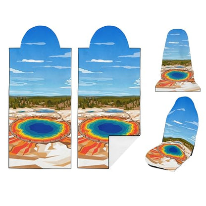 2 Pack Car Seat Towel Covers, Sweat Protector for Front Seats, Premium Thickened Microfiber with Elastic Strap, Breathable Quick Dry, Machine Washable Cover for Gym Running Universal Fit National Park - color: National Park