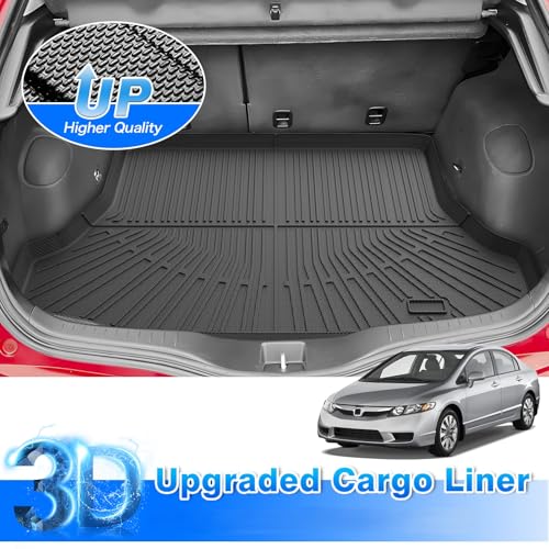 Civic Cargo Liner - Trunk Mat for Honda Civic 2006-2011, All Weather Cargo Mat for Civic Accessories, Heavy Duty Car Mats, Car Accessories - size: 1)Honda Civic 2006-2011