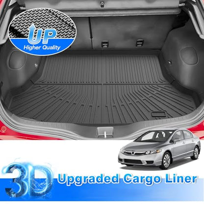 Civic Cargo Liner - Trunk Mat for Honda Civic 2006-2011, All Weather Cargo Mat for Civic Accessories, Heavy Duty Car Mats, Car Accessories - size: 1)Honda Civic 2006-2011