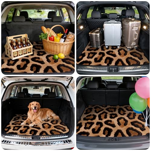 Car Trunk Mat - Universal Size 29" x 39", Leopard Print Pattern Cargo Liner, Car Accessory for SUVs/Sedan/Wagons, Durable Protective Mat, Trunk Liner for Families/Travel Enthusiasts - style: Leopard Print-7