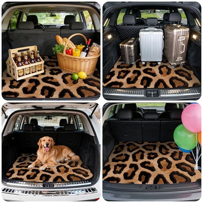 Car Trunk Mat - Universal Size 29" x 39", Leopard Print Pattern Cargo Liner, Car Accessory for SUVs/Sedan/Wagons, Durable Protective Mat, Trunk Liner for Families/Travel Enthusiasts - style: Leopard Print-7