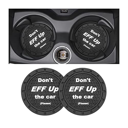 2 Pack Car Cup Holder Coasters, 2.75 Inch Non-Slip PVC Insert Cup Coaster, Anti-Scratch Auto Cup Mats for Women Men, Vehicle Interior Accessories Universal for Car, SUV, Truck (A Black/2PCS) - color: A Black/2PCS