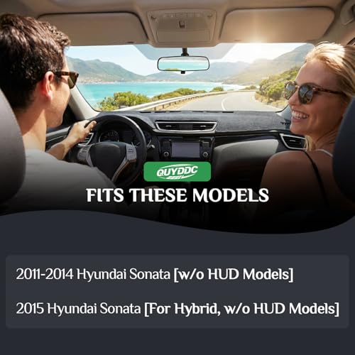 Dash Cover, Anti-Glare, Sun Protection, Dustproof, UV-Proof, Dashboard Covers, Interior Car Accessorie Fit for 2011-2014 Hy-undai Sonata,2015 Hybrid (W/o HUD Models), Grey - color: Grey, size: Fit for 2011-2015 Hy-undai Sonata
