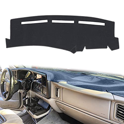 Dashboard Cover for Chevrolet Silverado 1500 2500 3500 1999-2006 Avalanche Chevy Tahoe Suburban GMC Sierra Yukon Dash Cover Mat(Premium Carpet, Gray) - color: Dark Gray