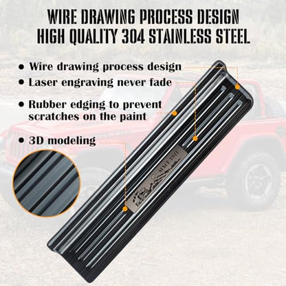Rowa 304 Stainless Steel Door Sill Guards Compatible with Jeep Wrangler JL JLU 2018-2026 & Gladiator JT 2020-2026, Brushed Black Door Entry Guard Full Coverage (2 Door) - size: Brushed Black - 2 Door