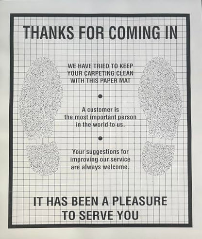 AutoMat Heavy Duty Premium Reinforced Plastic Coated Disposable Paper Automotive Floor Mat (Case of 100)