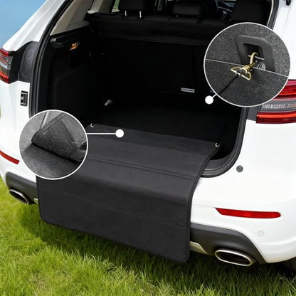 Large 38"x25" Rear Bumper Guard for Cars, Foldable Trunk Mat Protector - Universal Scratch Protection for SUV, Truck, Van During Loading and Unloading & Dog Entry