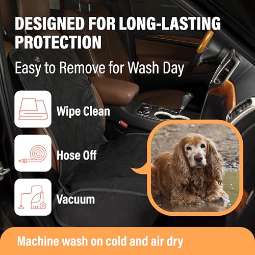 Active Pets Dog Car Seat Cover, Waterproof Front Seat Protector for SUV Truck Sedan, Pet Safety Travel Comfort System with Universal Fit, Black - color: Black