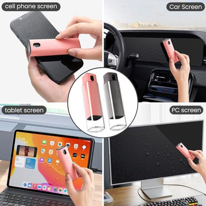 CUIUD Touchscreen Screen Cleaner Kit 2 Pcs, Phone, Tablet and Car Screen Cleaner, Two in One Spray and Microfiber Cloth(2 Pack Grey) - color: 2 Pcs Grey