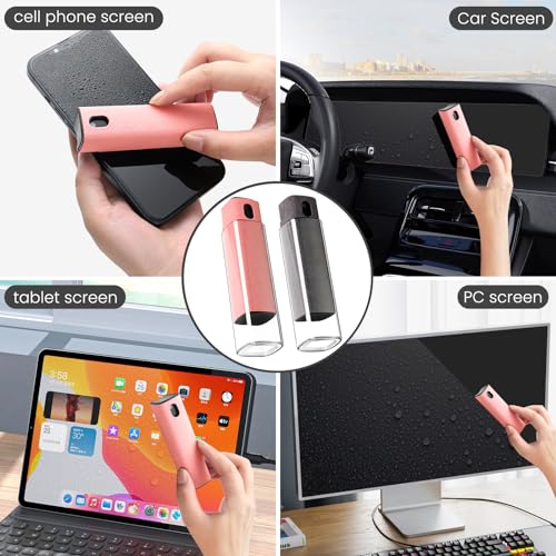 CUIUD Screen Cleaner Kit, Two in One Screen Cleaner Spray and Wipe, Touchscreen Mist Cleaner Spray Bottle for Phone/Laptop/Tablet/TV/Monitor/Car Screens(Pink) - color: Pink