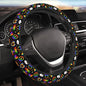 LGBTQ Pride Rainbow Heart Steering Wheel Cover for Women Elastic Rubber Steering Wheel Universal 15 Inch Fit for Cars, Auto, SUVs - color: LGBTQ Pride Rainbow Heart