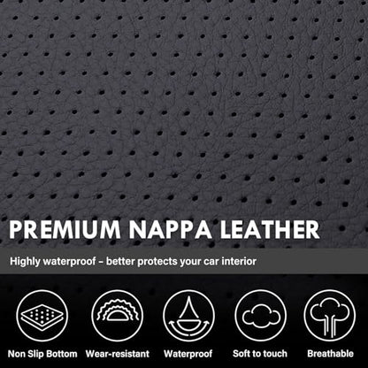 Coverado Chevy Silverado Seat Covers Full Set, Faux Leather Car Seat Covers Fit for 2014-2018 1500, 2015-2019 2500HD 3500HD Chevy Silverado GMC Sierra Crew Double Extended Cab(Blueline) - color: Blueline, size: FullSet(2014-2018)