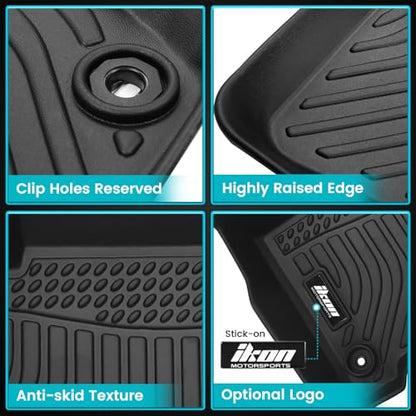 FREEMOTOR802 Compatible with 2011-2020 Dodge Journey Floor Mats, Black 3D Molded Carpets Liner 1st 2nd Row Pad 3PC TPE Thermo Plastic Elastomer All Weather Protector - size: For Dodge Journey 2011-2020