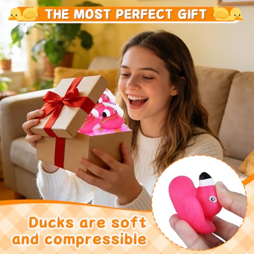 1pc Flamingo Rubber Duck with Cowboy Hat, Sunglasses, Gold Chain & Swim Ring - Dashboard Duck for Car, Home Office Desk, Party Gift for Adults - color: Style19