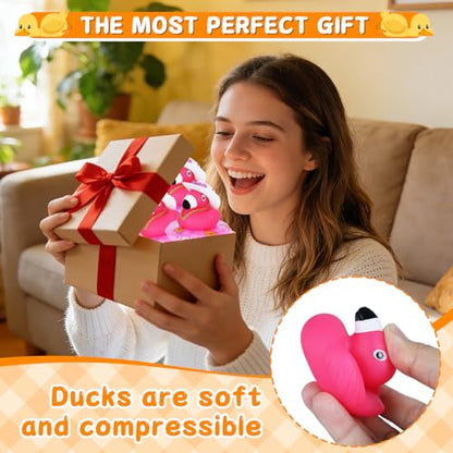 1pc Flamingo Rubber Duck with Cowboy Hat, Sunglasses, Gold Chain & Swim Ring - Dashboard Duck for Car, Home Office Desk, Party Gift for Adults - color: Style19