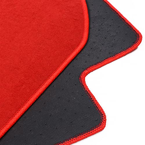 IKON MOTORSPORTS, Floor Mat Compatible with 2006-2011 Honda Civic, Factory Fitment Red Nylon Front & Rear Car Floor Mats Liner Carpets Replacement 3PC