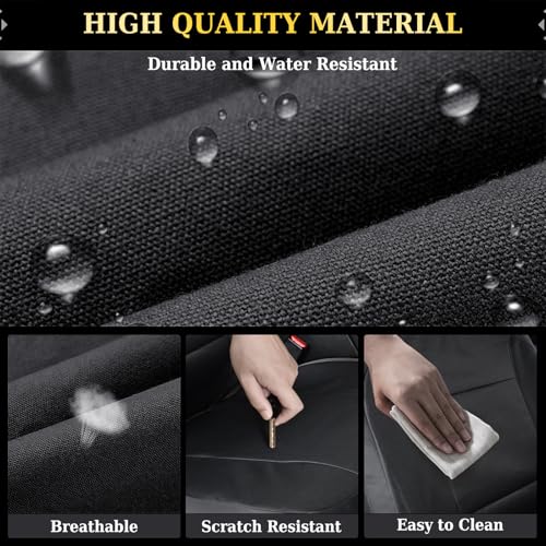 Coverado Front Seat Covers, Waterproof Oxford Seat Protector for Car Seat Cushions for Kids & Dogs, Compatible with 2015-2026 Ford F150 & 2017-2026 Ford F250 F350 F450 (Black, 2PCS)