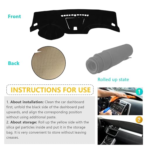 Dashboard Cover Suitable for Chevrolet Cruze with Front Dash Storage 2011 2012 2013 2014 2015 Car Dashboard Cover Sun Visor Mat Non-Slip Polyester Dashboard Accessories - size: 2011-2015 for Chevy Cruze with front dash storage