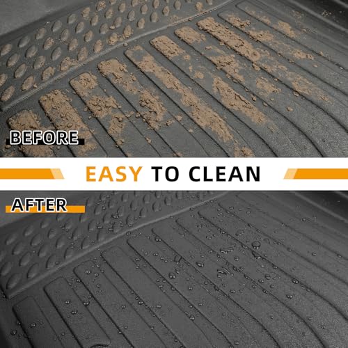 Floor Mats for Chevy Tahoe 2007 2008 2009 2010 2011 2012 2013 2014, for GMC Yukon Bench(NOT fit XL), NOT for Hybrid, Tahoe Floor Mats(ONLY 8seats), Front&Rear Row & Cargo,TPE Waterproof Summer Winter - style: 4)2007-2014|Tahoe 8 Seats/GMC Yukon Bench|Fron