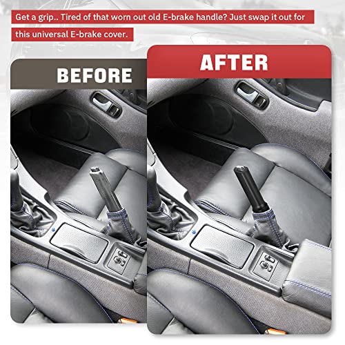 Aluminum Handbrake Cover Hand Brake Sleeve Handle Protector Universal Black - color: black