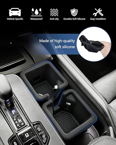 Cup Holder Inserts for 2024-2026 Lexus TX (TX350 TX500h TX500h+), Silicone Non-Slip Cup Holder Coaster Liner, Anti-Spill & Noise Reduction, Easy Clean Car Interior Accessories - size: For LEXUS TX 24-26