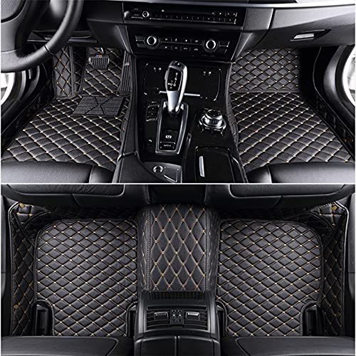 Custom Waterproof Leather Car Floor Mats Fit for Most Car SUV Truck & Sportscar All Weather Protection Vehicles (Black Beige) - color: Black Beige
