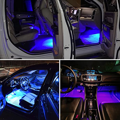 Nilight 4PCS USB Interior Car Lights 48 LEDs RGB LED Strips Lights with App Control Music Sound Active Mode Under Dash Footwell Ambient Lights 2 Line Design for Car Truck ATV UTV, 2 Years Warranty - color: 4PCS USB Interior Lights-APP