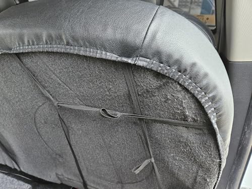 Custom-FIT Artificial Leather Front Bench seat Covers Designed for Ford F-250 350 450 (Black/Charcoal) - color: Black/Charcoal