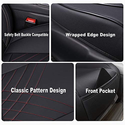 kingphenix Car Seat Cover: Easy to Install, Fits Most Cars, Vans, Trucks, and SUVs – Black & Red Line - color: Black & Red