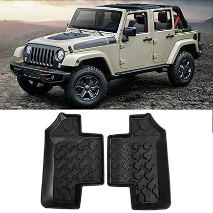 Car Floor Mat Black Rubber Pair Rear Floor Mat Non Slip Rubber Door Foot Pad Fits for for Jk 2 Doors 2007 2017