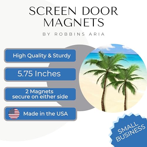 Screen Door Magnets Double Sided – Keep People, Kids, and Dogs from Running into The Screen Door - Robbins Aria Palm Tree - color: Palm Tree