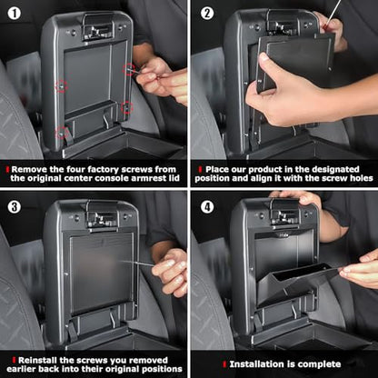 Carlimeki Center Console Organizer (3-piece set) for Tacoma 4th Gen (2024-2026) - Not for Hybrid - for Tacoma Accessories - size: For Tacoma (2024-2026)