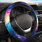 Galaxy Purple Blue Neoprene Steering Wheel Cover for Men Women Anti-Slip Elastic Steering Wheel Protective Cover 15in Universal Car Accessories Fit Cars, SUVs, Auto - color: Galaxy Purple Blue