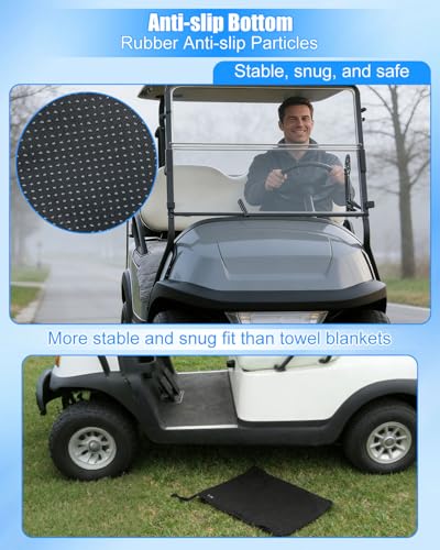 Heated Golf Cart Seat Cover, Golf Cart Seat Towel Blanket Compatible with EZGO Yamaha Club Car and Most 2 to 3 Seats, Non-Slip Winter Warmth and Summer Heat Insulation, 52×32 Inch