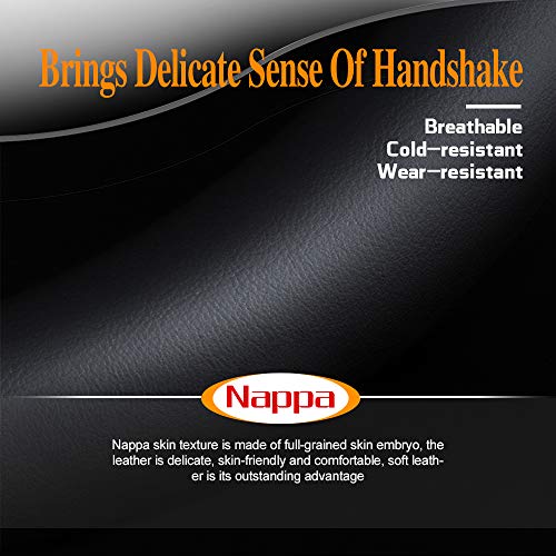 Latest Nappa Leather car Steering Wheel Cover, Stylish Non-Slip Leather car Interior 15 inches Universal (D-Shape,Black) - color: D-Shape,Black