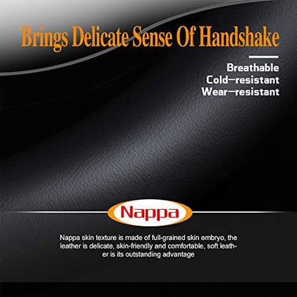 Carodi Latest Nappa Leather car Steering Wheel Cover, Stylish Non-Slip Leather car Interior 15 inches Universal（Black） - color: Black