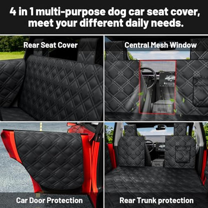 Dog Car Seat Cover For Back Seat Compatible With Tesla Model Y/3 - Pet Travel Hammock For Suv - Pets Backseat Covers For Car Seats -Waterproof Cars Seat Extender Protector Dogs with Headrest Protector
