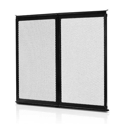 VEVOR RV Screen Door Protector, 22.5 x 20 inch Door Grille, Easy to Install and Disassemble, Reinforced Breathable Protective Mesh, Aluminum Alloy Camper RV Entry Protector for Pet Protection, Black - size: 20 x 22.5 in