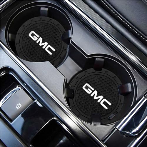 TACOMA Car Cup Holder Coaster for GMC Recessed Silicone Cupholder Coaster Interior Accessories 2.75in 2Pack - color: Black-04