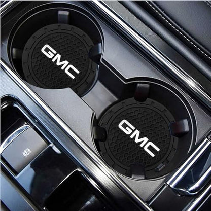 TACOMA Car Cup Holder Coaster for GMC Recessed Silicone Cupholder Coaster Interior Accessories 2.75in 2Pack - color: Black-04