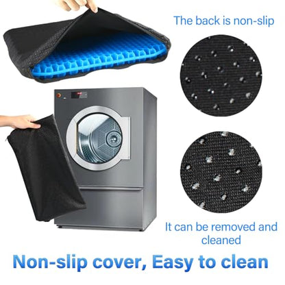 Large Gel Seat Cushion for Long Sitting with Non-Slip Cover - 18 x 17 Inches, Soft & Breathable, Gel Chair Cushion for Wheelchair, Car, Desk, Home, Hip Pain, Office Chair