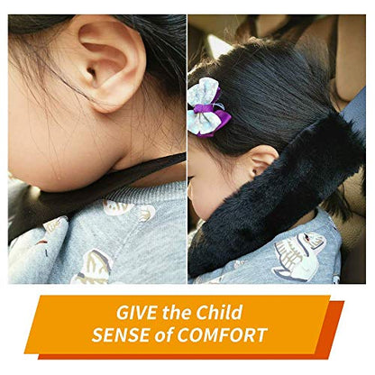 4Pack Seatbelt Covers for Kids,Seat Belt Cushion Cover,Infant Baby Car Seat Neck Shoulder Strap Pads,Soft Newborn Carseat Stroller Straps Covers Accessories(Black) - color: Black