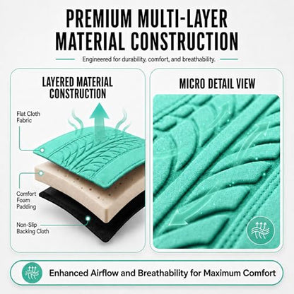 FH Group Full Set Premium Cloth Car Seat Covers - Universal Fit, Low Back Front Seat Covers, Airbag Compatible, Split Bench Rear Seat, Washable Seat Cover for SUV, Sedan, Mint