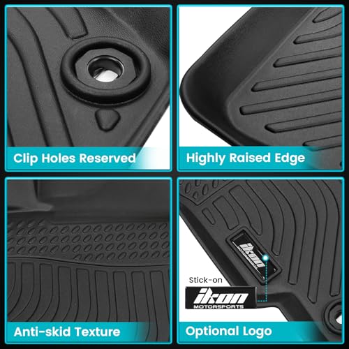 FREEMOTOR802 Compatible with 2022-2025 Infiniti QX60 7 Seats & Nissan Pathfinder 8 Seats Floor Mats, 3D Molded Carpets 1st 2nd Row Protection 4PC Black TPE All Weather Liner Protector Cover - size: For Infiniti QX60 7 Seats 2022-2025
