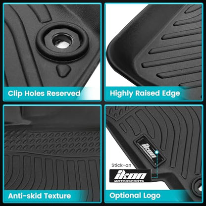 FREEMOTOR802 Compatible with 2022-2025 Infiniti QX60 7 Seats & Nissan Pathfinder 8 Seats Floor Mats, 3D Molded Carpets 1st 2nd Row Protection 4PC Black TPE All Weather Liner Protector Cover - size: For Infiniti QX60 7 Seats 2022-2025
