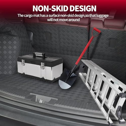 Cargo Liner for QX60 2022-2026, All Weather Leather Cargo Mat & Backrest Mat (with Rear Left and Right Side Panels) - color: Infiniti QX60 Cargo Backrest Mat-C